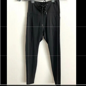 Tie black leggings S